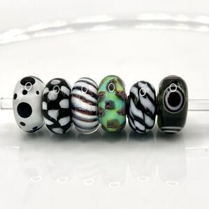 TROLLBEADS Lot of 6 Black White Green Purple Classics LAA 925S NEW Condition
